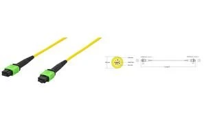 DIGITUS LWL-Patchkabel MPO-MPO Stecker – Stecker MPO, 20 m