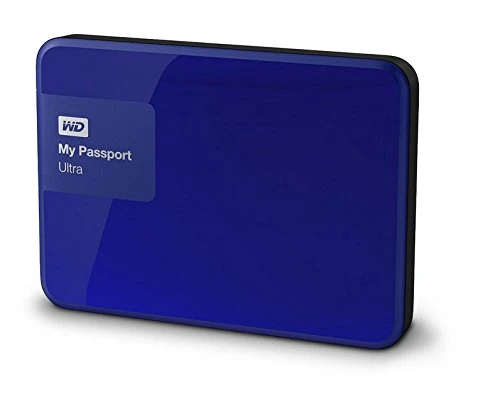 Western Digital 2TB My Passport Ultra tragbare externe Festplatte- USB3.0, Blau, Hardware Verschlüsselung, Backup Software-WDBBKD0020BBL-EESN