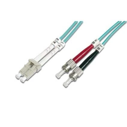 DIGITUS LWL Patchkabel, 2 x ST LCDuplex, OM3, 1, 0 m
