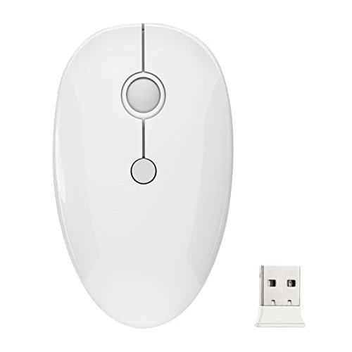 Kabellose Maus, Jelly Comb 2.4Ghz Funk Maus mit 800/1200/1600 DPI Schnurlos Wireless Kabellos Optische Maus mit USB Nano Empfänger für PC / Tablet / Laptop und Windows / Mac / Linux, Weiß