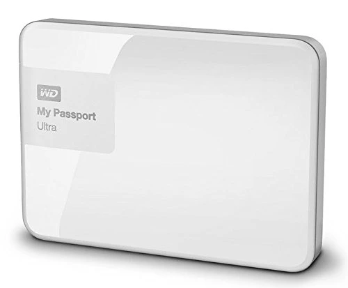 Western Digital 3TB My Passport Ultra tragbare externe Festplatte- USB3.0, Weis, Hardware Verschlüsselung, Backup Software- WDBBKD0030BWT-EESN