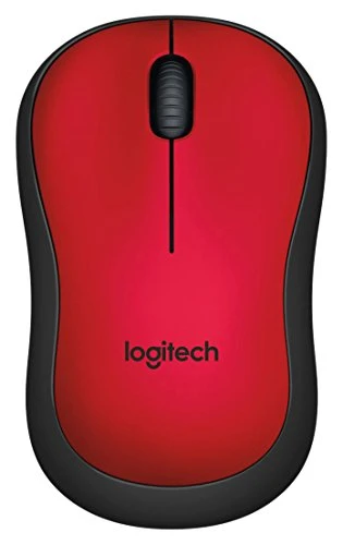 Logitech M220 Silent Kabellose Beidhändig Geräuchlose Maus (Optischer laser, ohne Klickgeräusche, USB für Windows/MAC/Chrome OS/Linux) rot