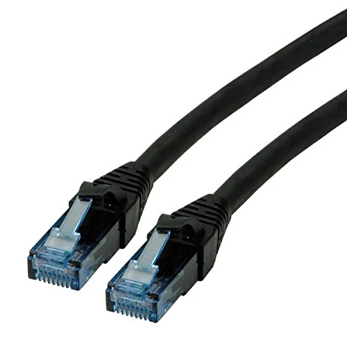 ROLINE UTP LAN Kabel Cat 6A Component Level LSOH| Ethernet Netzwerkkabel mit RJ45 Stecker | schwarz 0,3 m