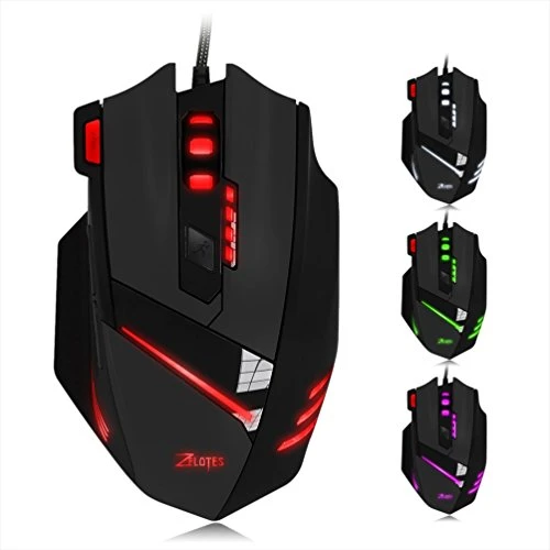 Wired Gaming-Mäuse – Hipzop 7 Key USB verdrahtete optische 1600dpi LED Optical Wired Gaming Mouse für PC Laptop