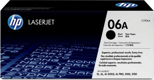 Original HP Toner 06A für LaserJet  5l / 6l / 3100 / 3150 (schwarz, Standard, 2500 Seiten) C3906A