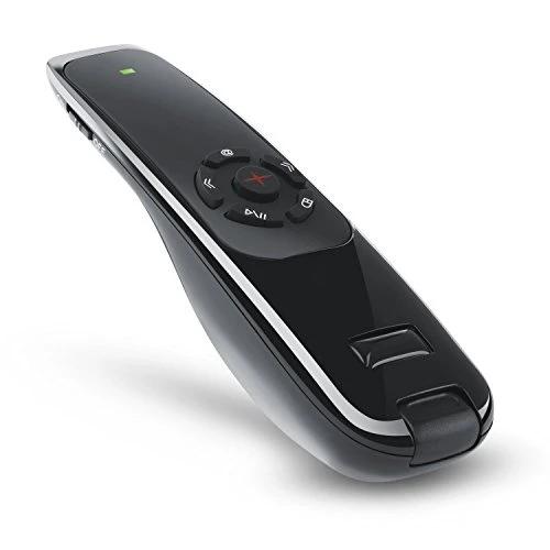 CSL – Wireless USB Presenter mit Gyro Maus (Air-Mouse) | integrierter Laserpointer | USB-Anschluss über 2,4 GHz Nano-Empfänger (Funk / Schnurlos) | High Precision | bis zu 15m Reichweite | Einschalt-Vibration | ergonomisches Design | 8 Funktionstasten | Plug & Play | universell einsetzbar | inklusive Stoffbeutel