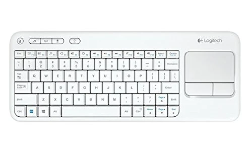 Logitech K400 kabellose Tastatur mit Touchpad (QWERTZ, deutsches Tastaturlayout) weiss