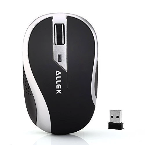 Allek® Wireless – USB Notebook Maus G179 | optisch | ergonomisches Design | 1000dpi | 2,4GHz Nano Empfänger | Kabellos | Funk | anthrazit