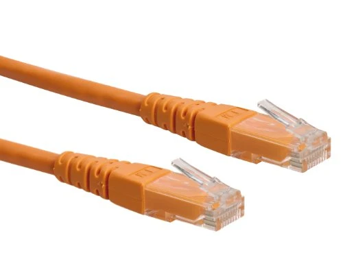 Rotronic ROLINE UTP LAN Kabel Cat 6, Ethernet Netzwerkkabel mit RJ45 Stecker, orange 0,3 m