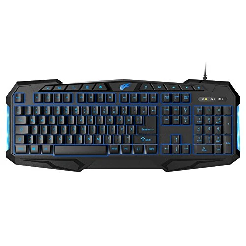 1byone Gaming Tastatur mit 114 Tasten, Hintergrundbeleuchtung, Multimedia Tasten und konfigurierbarem Licht