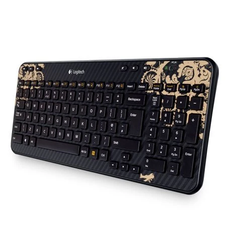 Logitech K360 Tastatur schnurlos Victorian Wallpaper (deutsches Tastaturlayout, QWERTZ)