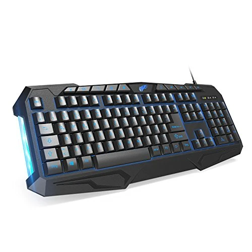 1byone Gaming Tastatur mit 114 Tasten, Hintergrundbeleuchtung, Multimedia Tasten und konfigurierbarem Licht