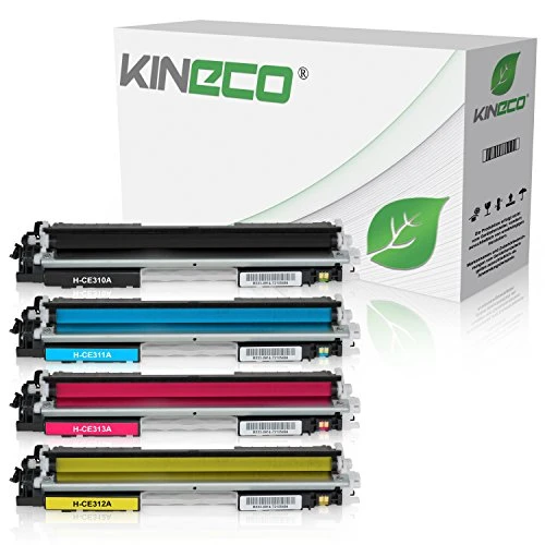 4 Toner kompatibel zu HP CE310-CE313 für HP LaserJet Pto 100 Color MFP M175, Pro M275, Color LaserJet Pro CP1021, CP1025, CP1028 – CE310A-CE313A – Schwarz 1.200 Seiten, Color je 1.000 Seiten