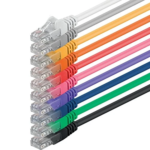 1aTTack CAT6 UTP Netzwerk-Patch-Kabel 0,5m mit 2x RJ45 Stecker Set (10 Stück, 10 Farben)