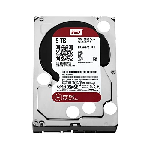 WD WD50EFRX interne Festplatte 5TB (8,9 cm (3,5 Zoll), 64MB Cache, SATA)