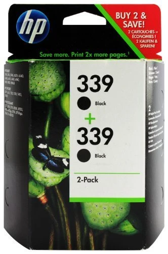 HP 339 Multipack Original Druckerpatrone (2x Schwarz) für HP Deskjet, HP Officejet, HP Photosmart