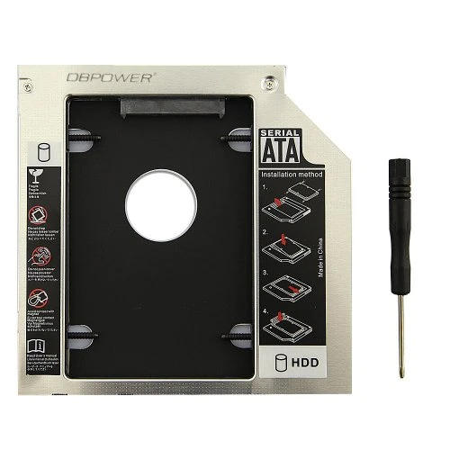 DBPOWER 2nd/2. 9.5mm HDD Hard Drive SATA zu SATA Caddy Adapter fuer Lenovo Asus Samsung HP DELL Toshiba Acer SONY Lenovo Thinkpad Gateway Fujitsu BenQ Divine Founder Haier Laptop