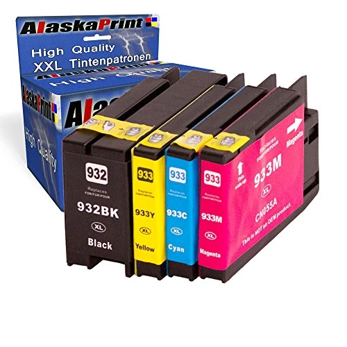 Premium 4er Set Kompatible Tintenpatronen Als Ersatz für HP 932xl HP 933xL mit Chip und Füllstandsanzeige für Officejet 4×932- 933-hp